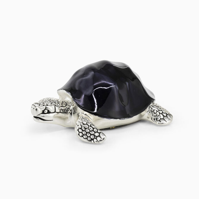 צב ים שטוח מצופה כסף 