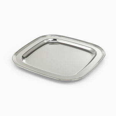 SQAURE PLAIN TRAY SILVER PLATE 