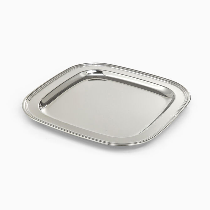 SQAURE PLAIN TRAY SILVER PLATE 