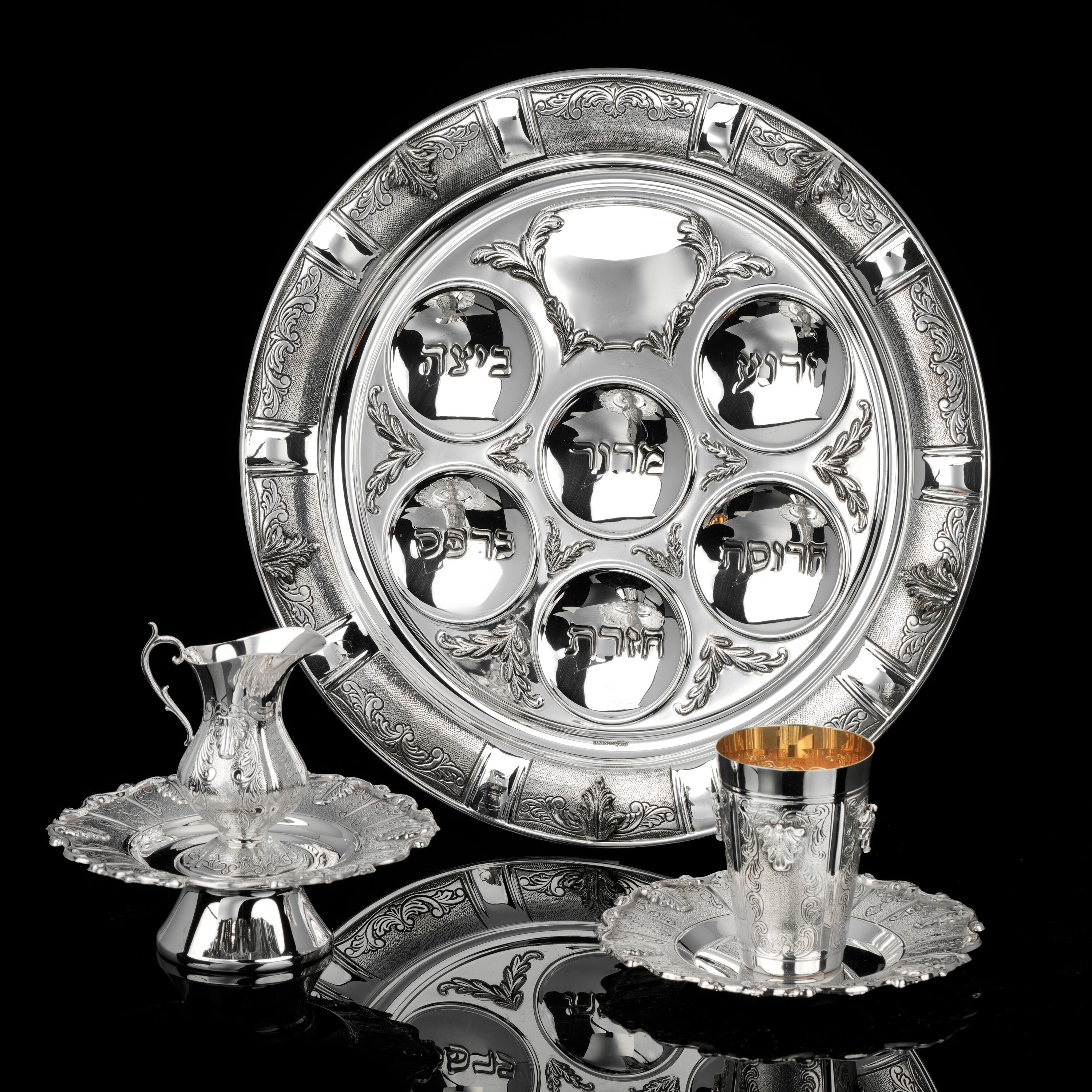 Sterling silver seder plate top