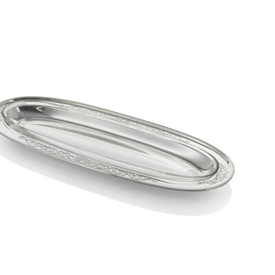 SERVING TRAY WITH OVAL GLASS 