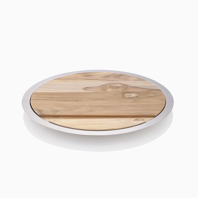 ARTI S.S. & WOOD ROUND PLATE 