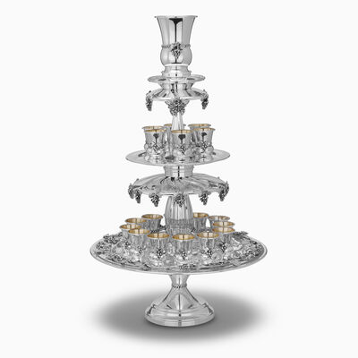Eshkol Anavim Wine Fountain 18 Cup Sterling Silver