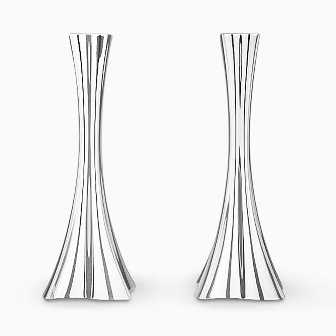 Bolero Candlesticks Smooth Sterling Silver Large 