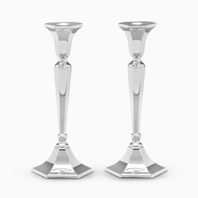 Hexagon Candlesticks Sterling Silver 