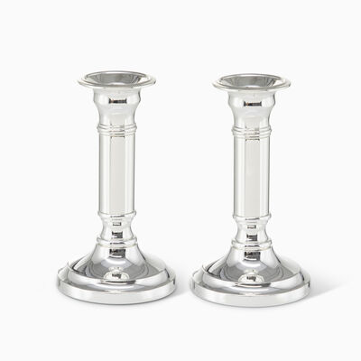 CORINTHIAN CANDLESTICKS PLATED 