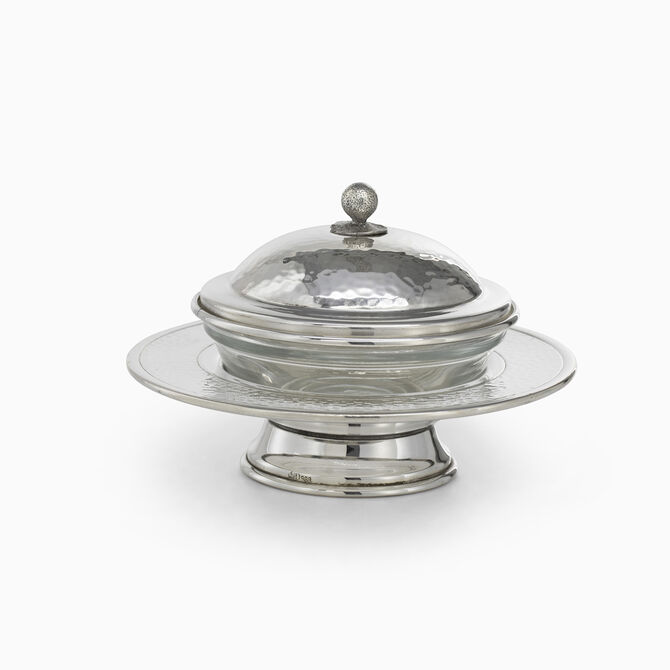 HAMMERING SERVING DISH PLATED 