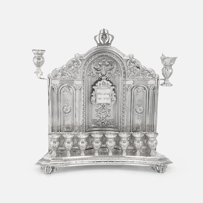 Renaissance Wall Menorah Sterling Silver