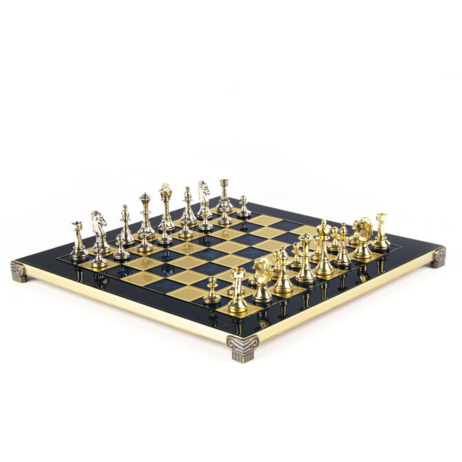 36CM BLUE METAL CHESSBOARD 