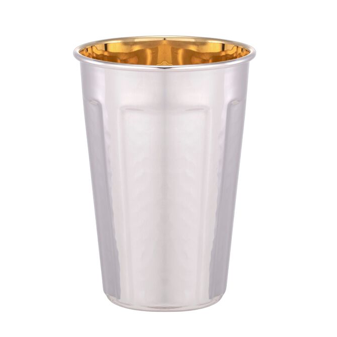 Cobalt Kiddush Cup Hammered Sterling Silver 
