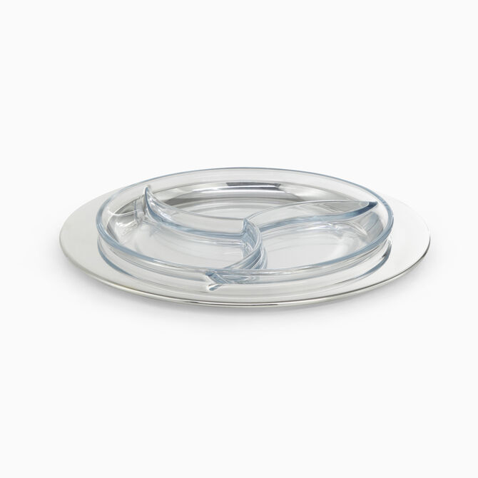 PLATED SERV.DISH W/GLASS 