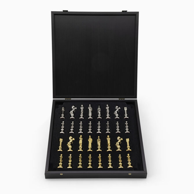 Blue Renaissance Chessboard Silver-Plated 