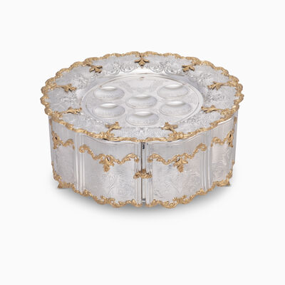 קערת פסח ג'נובה מוזהבת 