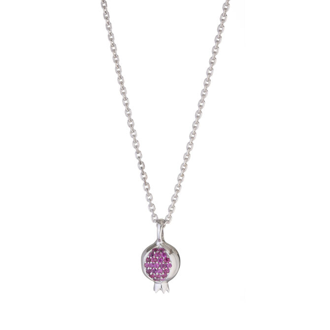 Pomegranate Pendant with Ruby Stones 