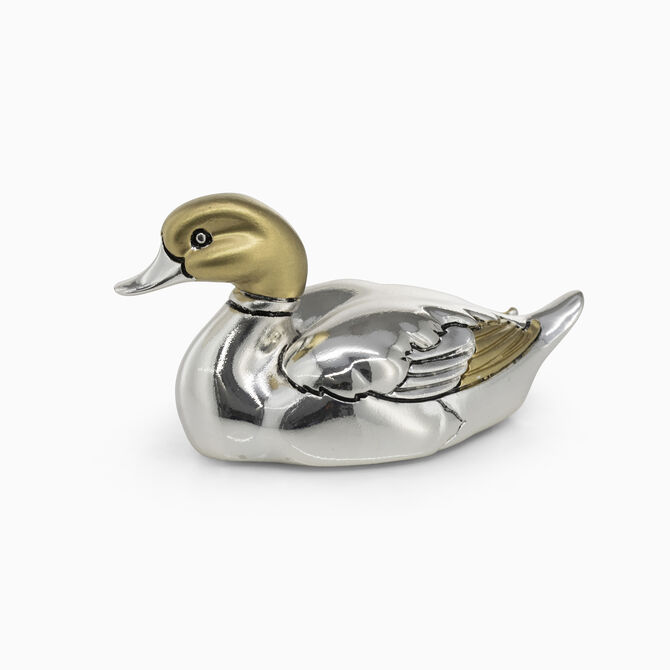 Duck Miniature with Black Head Silver-Plated 
