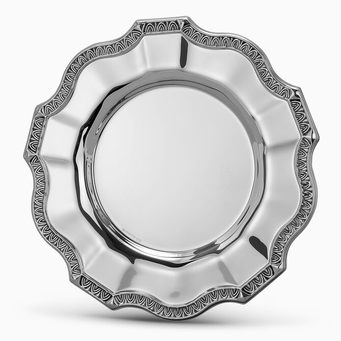 Cobalt Kiddush Plate Smooth Silver 