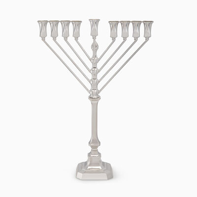 Bugatti Chabad Smooth Menorah Sterling Silver 