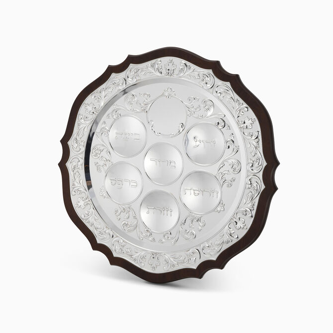 LARGE SEDER PLATE 3 LEG PLATED 