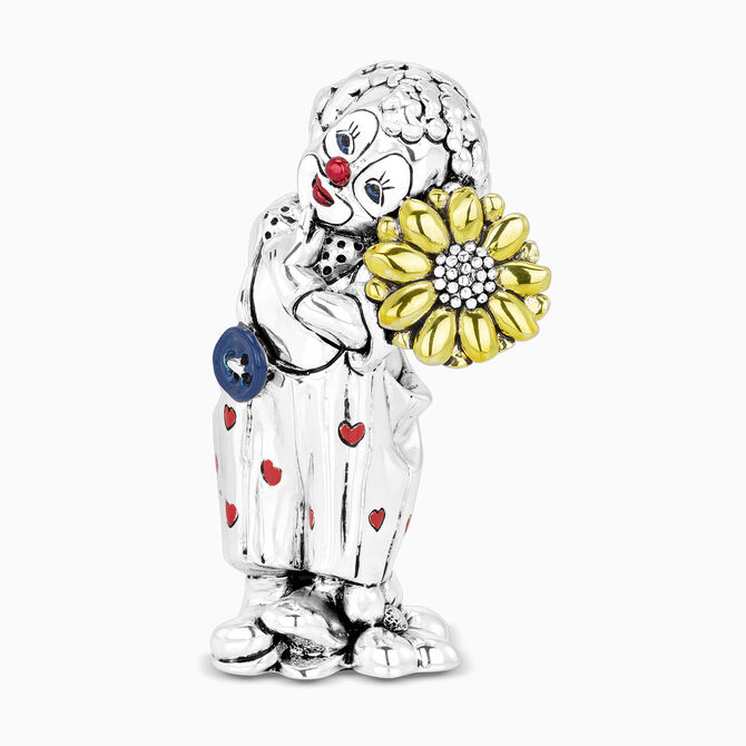 Clown with Yellow Flower Silver-Plated 