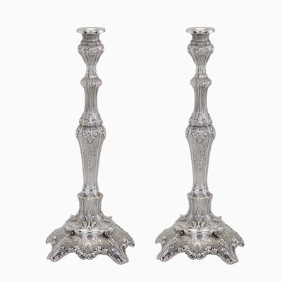 Gola Decorated Candlesticks Small Sterling Silver 