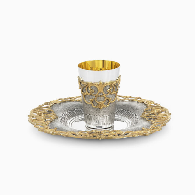 BARONESS KIDDUSH CUP SET GOLD 