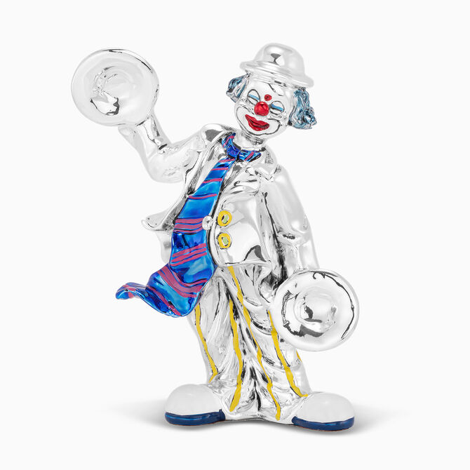 Clown with Clash Cymbals Silver-Plated 