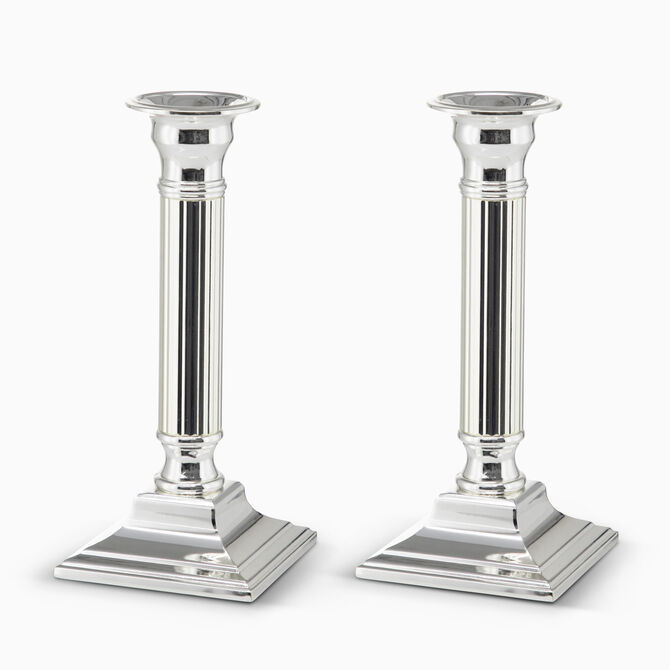 LINES CANDLESTICKS PLATED 