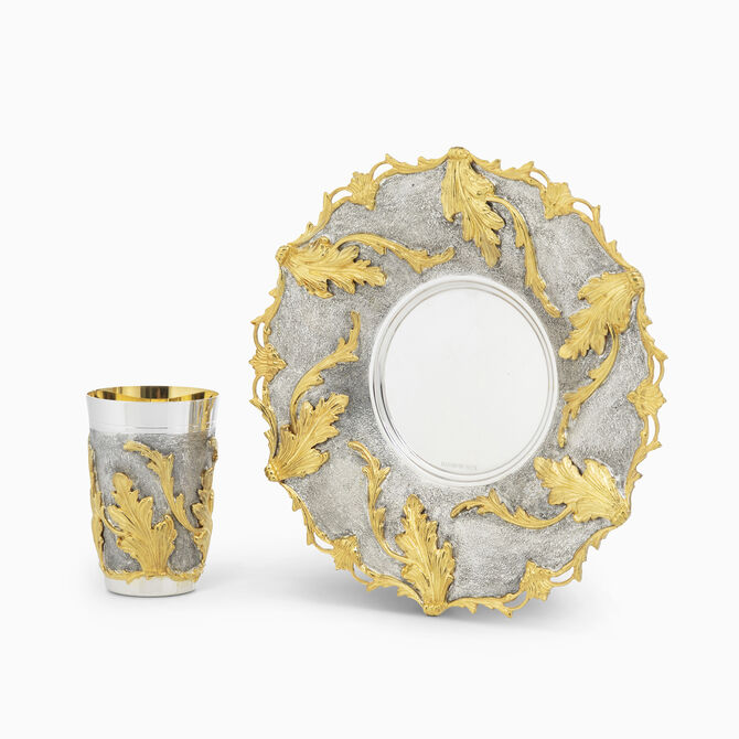 DE VINCHI KIDDUSH CUP SET GOLD 