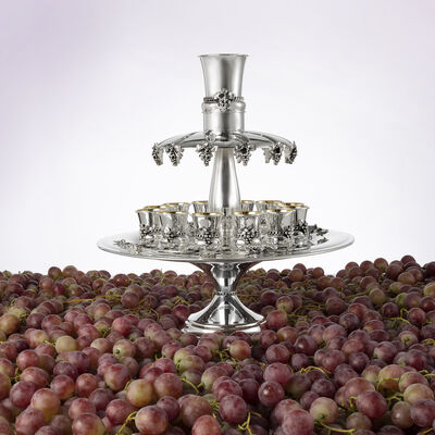 Eshkol Anavim Wine Fountain 12 Cup Sterling Silver_2