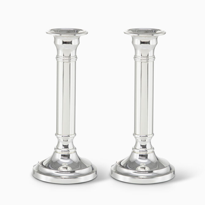 CORINTHIAN CANDLESTICKS PLATED 