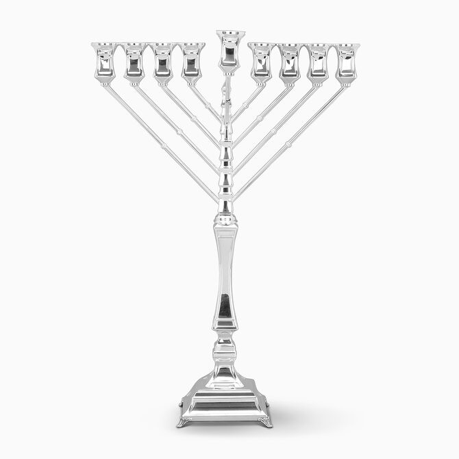 Socrates Cahbad smooth Menorah Sterling Silver 