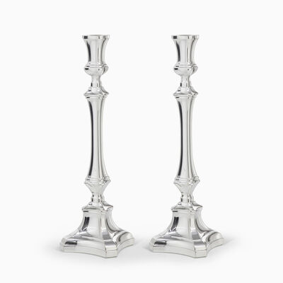 BAZEL CANDLESTICKS PLATED 