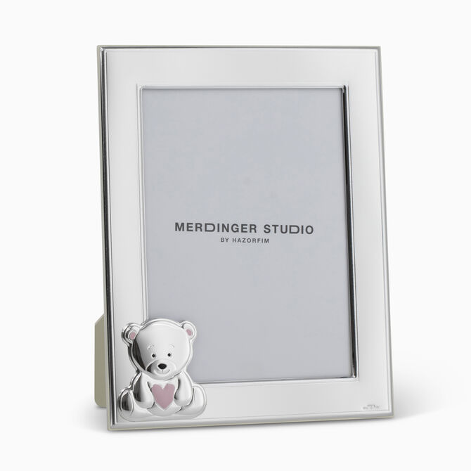 PINK BEAR PHOTO FRAME PLATED 