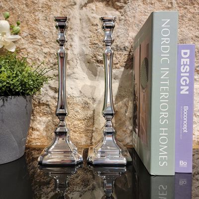 Comino Candlesticks Smooth Sterling Silver Medium _2