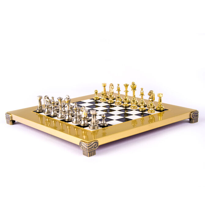 28 cm B&W Metal Chessboard