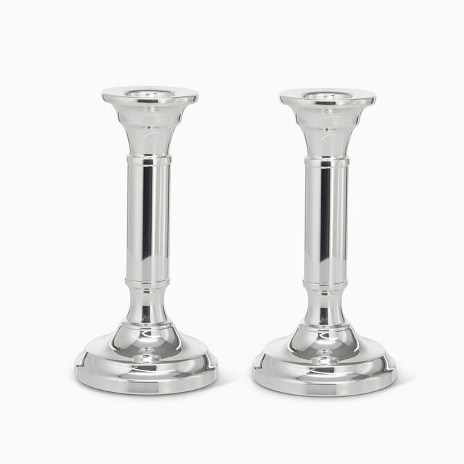 CORINTHIAN CANDLESTICKS PLATED 