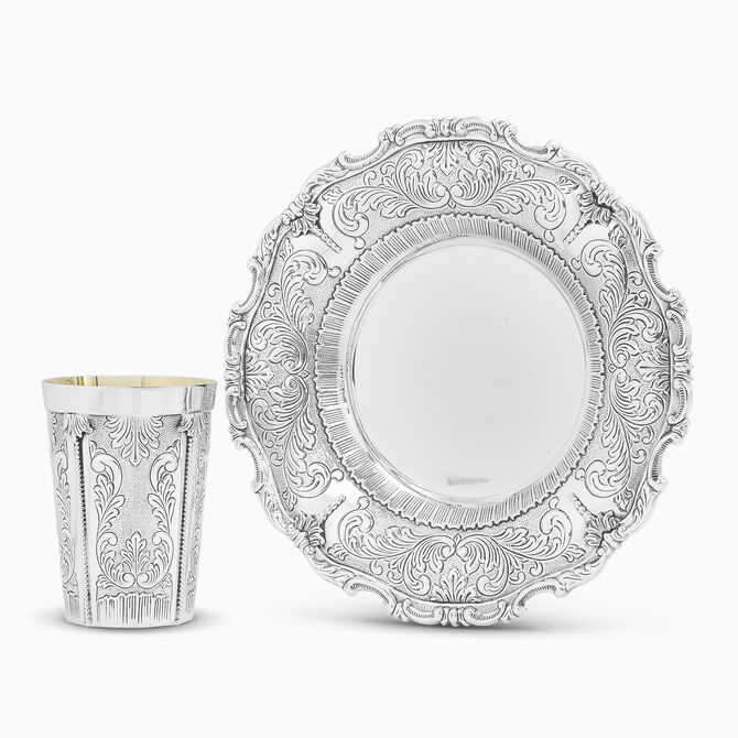 Gona Chosson Kiddush Set Medium Sterling Silver 