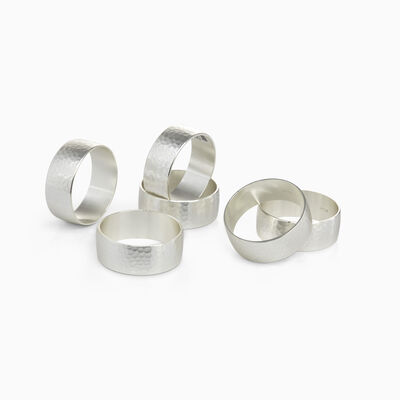 SET/6 PLATED NAPKIN RINGS 