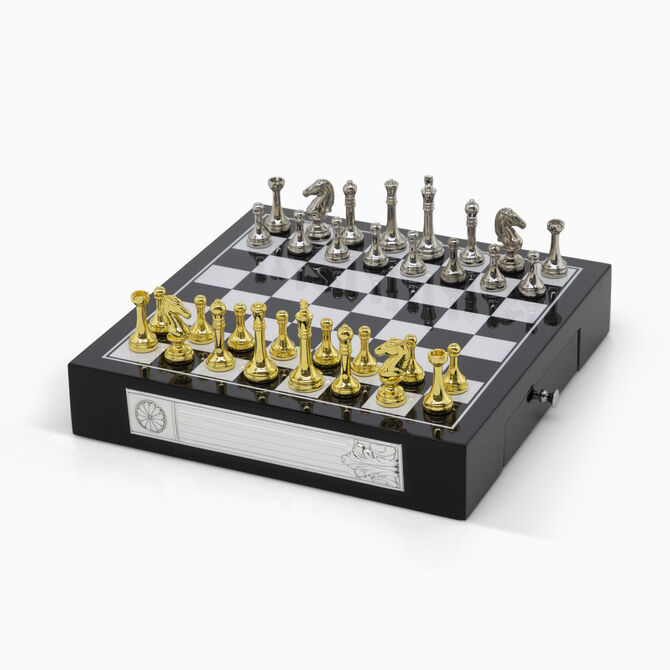 SMALL BLACK & WHITE ROMI CHESS 