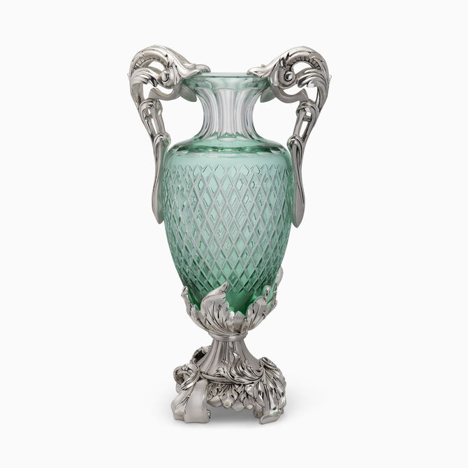 CRYSTAL VASE GREEN 29X32 