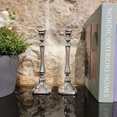 Comino Candlesticks Smooth Sterling Silver Small _2