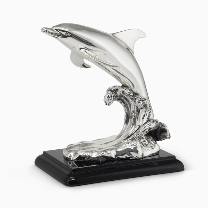דולפין 21 ס"מ מצופה כסף 
