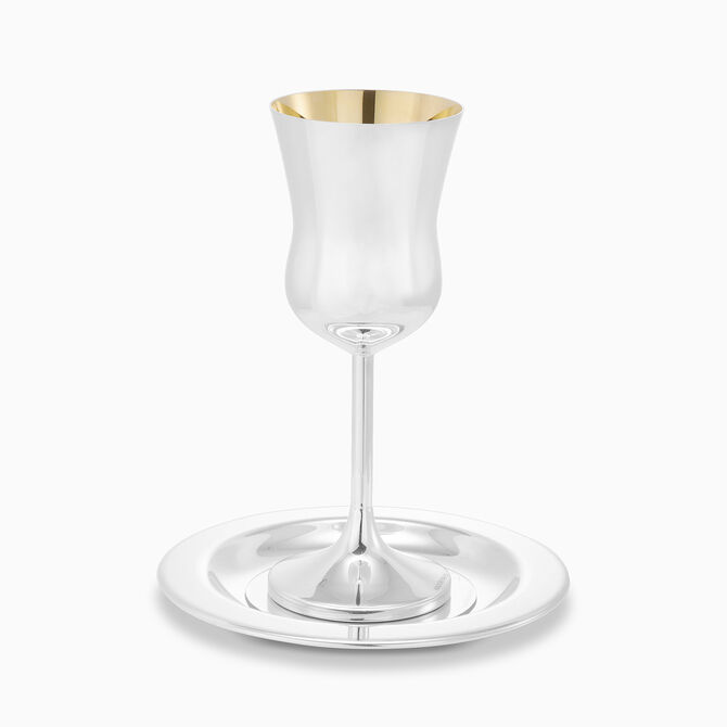 Lupo Kiddush Set With Stem Sterling Silver 