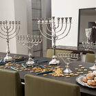 Man Menorah With Ben Yehuda Base Large Silver 