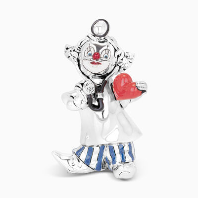 Clown Doctor with Red Heart Silver-Plated 