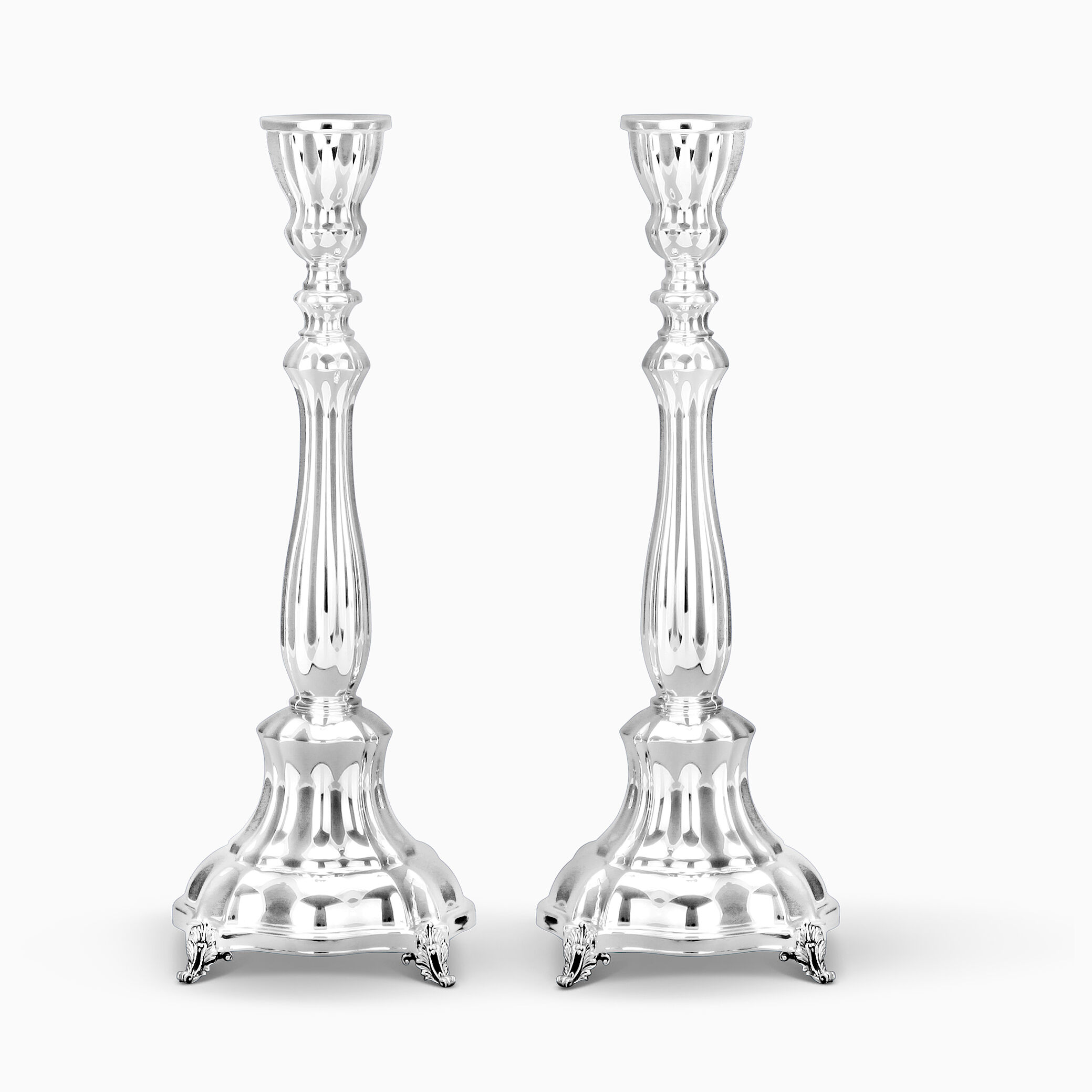 Bellagio Candlesticks Smooth Large Sterling Silver Hazorfim