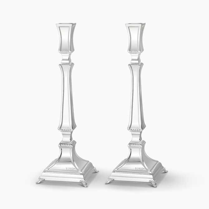 Laguna Candlesticks Smooth Silver Plated 