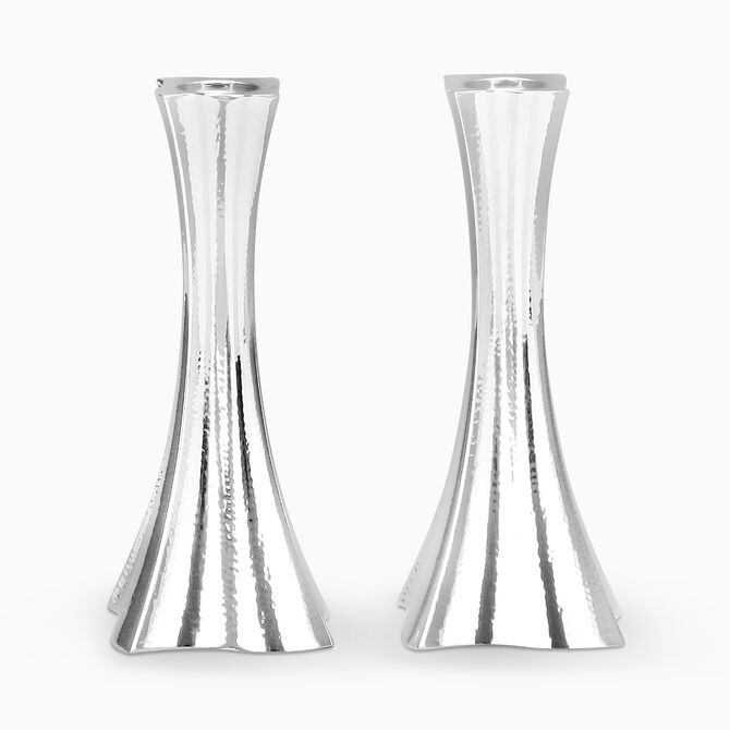 Bolero Candlesticks Hammered Sterling Silver Mini 